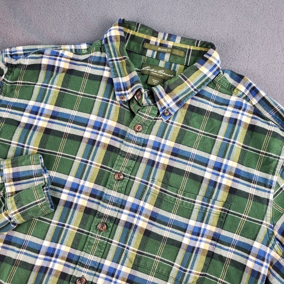 Eddie Bauer Other - Eddie Bauer Relaxed Fit Plaid Flannel Long Sleeve‎ Button Down Shirt mens LT
